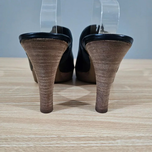 Paul Green Munchen Mule Heel Womens Shoe Black Leather Open Toe UK Size 7 - Picture 6 of 14